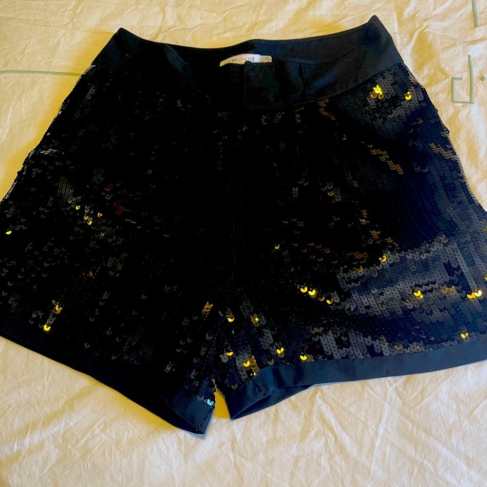 See by Choe sequins black high waist short